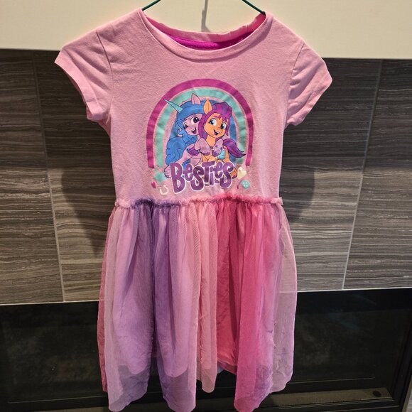 My Little Pony Girls M (7/8) Pink Ombre Tulle Tutu Dress Besties Graphic - Picture 1 of 2